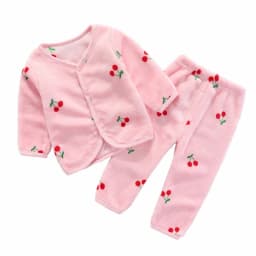 2Pcs Set Newborn Baby Clothing Flannle Girls Set Spring Autumn Suit for Babies Soft Toddler Jacket Fashion Infant Clothes 0-24 M