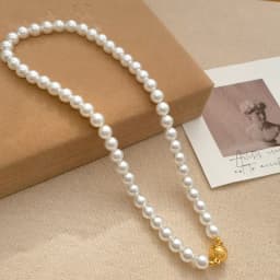 Fashion Jewelry Vintage Elegant Temperament Glass Simulated Pearl Necklace For Women Female Gift Accessories Dropshipping