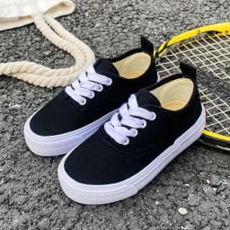 1059-1 Minimalist Style Solid Color Boys and Girls Low Top Children's Canvas Shoes Fluorescent Candy Baby Casual Board Shoes C