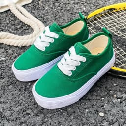 1059-1 Minimalist Style Solid Color Boys and Girls Low Top Children's Canvas Shoes Fluorescent Candy Baby Casual Board Shoes C
