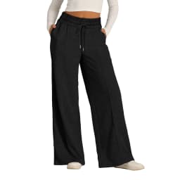 Wide Leg Pants For Women’S Fleece Lined Sweatpants Straight Pants Bottom All-Math Plain Fitness Joggers Pants Travel Basic