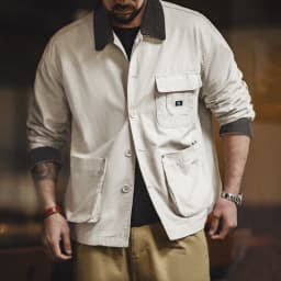 Maden New American Retro Hunting Lapel Plus Size Short Jackets Men's Outwear Spring and Autumn Brand Clothing