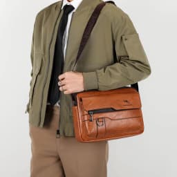 Luxury Brand Men's Crossbody Shoulder Bag For Husband Gift PU Leather Men Office Tote Business Messenger Side Bag Male Handbags