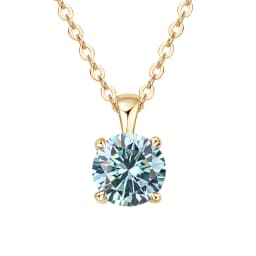 JoyceJelly Classic Four Prong 1ct Moissanite Necklace Women's 925 Sterling Silver Plated 18k Gold Pendant Luxury Fine Jewelry