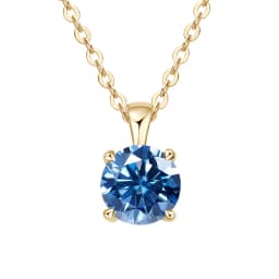 JoyceJelly Classic Four Prong 1ct Moissanite Necklace Women's 925 Sterling Silver Plated 18k Gold Pendant Luxury Fine Jewelry