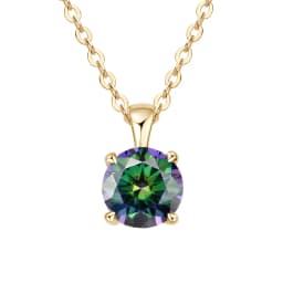 JoyceJelly Classic Four Prong 1ct Moissanite Necklace Women's 925 Sterling Silver Plated 18k Gold Pendant Luxury Fine Jewelry