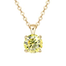 JoyceJelly Classic Four Prong 1ct Moissanite Necklace Women's 925 Sterling Silver Plated 18k Gold Pendant Luxury Fine Jewelry