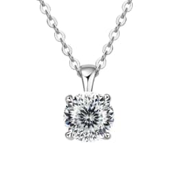 JoyceJelly Classic Four Prong 1ct Moissanite Necklace Women's 925 Sterling Silver Plated 18k Gold Pendant Luxury Fine Jewelry