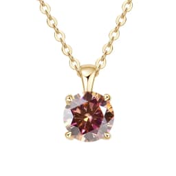 JoyceJelly Classic Four Prong 1ct Moissanite Necklace Women's 925 Sterling Silver Plated 18k Gold Pendant Luxury Fine Jewelry