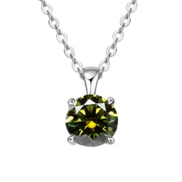 JoyceJelly Classic Four Prong 1ct Moissanite Necklace Women's 925 Sterling Silver Plated 18k Gold Pendant Luxury Fine Jewelry
