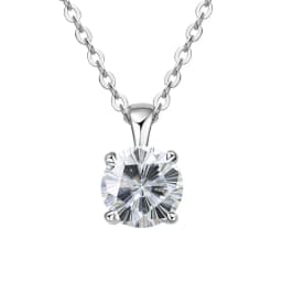 JoyceJelly Classic Four Prong 1ct Moissanite Necklace Women's 925 Sterling Silver Plated 18k Gold Pendant Luxury Fine Jewelry