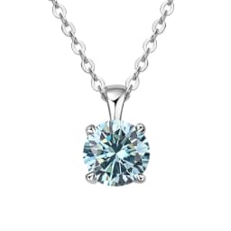 JoyceJelly Classic Four Prong 1ct Moissanite Necklace Women's 925 Sterling Silver Plated 18k Gold Pendant Luxury Fine Jewelry