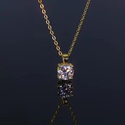 JoyceJelly Classic Four Prong 1ct Moissanite Necklace Women's 925 Sterling Silver Plated 18k Gold Pendant Luxury Fine Jewelry