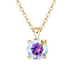 JoyceJelly Classic Four Prong 1ct Moissanite Necklace Women's 925 Sterling Silver Plated 18k Gold Pendant Luxury Fine Jewelry