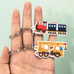 16PCS Set Vehicle Series Keychain Cute Train Helicopter Plane Keyring Fashion Car Key Accessories Kids Favor Birthday Key Gift