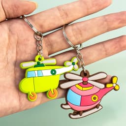 16PCS Set Vehicle Series Keychain Cute Train Helicopter Plane Keyring Fashion Car Key Accessories Kids Favor Birthday Key Gift