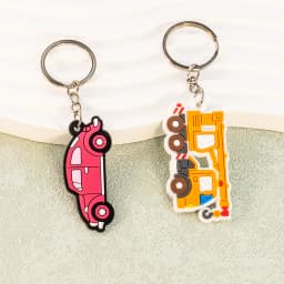 16PCS Set Vehicle Series Keychain Cute Train Helicopter Plane Keyring Fashion Car Key Accessories Kids Favor Birthday Key Gift