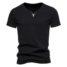 Summer Mens Short Sleeve Henley V-neck Lightweight TShirts Casual Cotton Slim Fit Basic Loose Fitness Sports Breathable Top