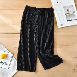 School Children Pleated Wide Leg Pants Summer Toddler Kids Loose Casual Solid Ankle-Length Pants Teenage Girls Ice Silk Leggings