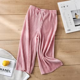 School Children Pleated Wide Leg Pants Summer Toddler Kids Loose Casual Solid Ankle-Length Pants Teenage Girls Ice Silk Leggings