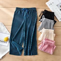 School Children Pleated Wide Leg Pants Summer Toddler Kids Loose Casual Solid Ankle-Length Pants Teenage Girls Ice Silk Leggings