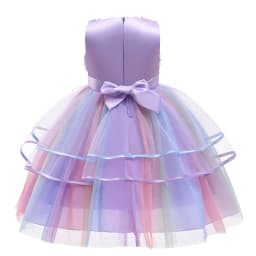 Children Unicorn Princess Dress For Girls Birthday Evening Party Flower Girls Wedding Dress Up Kids Carnival Costume Vestidos