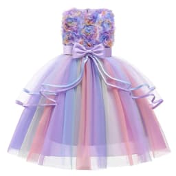 Children Unicorn Princess Dress For Girls Birthday Evening Party Flower Girls Wedding Dress Up Kids Carnival Costume Vestidos