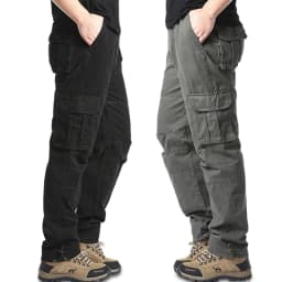 Big Size Men's Casual Sports Pants Stretch Waist Tactical Cargo Pants Man Hiking Pants Joggers Cotton Trousers