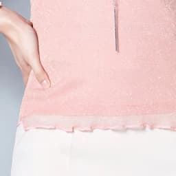 2026 Glitter Mesh Blouse Sexy Womens Shirts Long Sleeve Tops Korean Black Pink O-Neck Elegant Slim Blouse Camisas Femininas