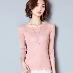 2026 Glitter Mesh Blouse Sexy Womens Shirts Long Sleeve Tops Korean Black Pink O-Neck Elegant Slim Blouse Camisas Femininas
