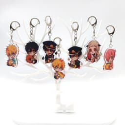 8pcs/set Anime Hanako-kun Keychain Key Chain for Accessories Cute Bag Pendant Key Ring Acrylic Cartoon Friends Gift wholesale