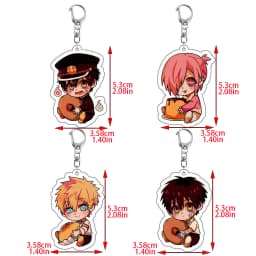 8pcs/set Anime Hanako-kun Keychain Key Chain for Accessories Cute Bag Pendant Key Ring Acrylic Cartoon Friends Gift wholesale