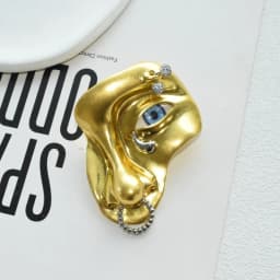 Vintage Baroque Style Alloy Plated Face Shaped Necklace For Women Fashion Jewlery Exaggerated Long Chain Necklace Accessory