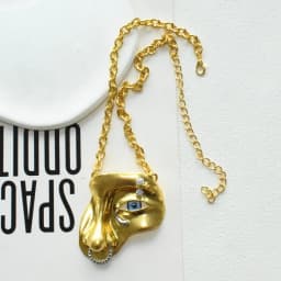 Vintage Baroque Style Alloy Plated Face Shaped Necklace For Women Fashion Jewlery Exaggerated Long Chain Necklace Accessory