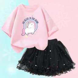 Summer Girl Party Unicorn Clothes Set Kids Baby Cartoon Clothing Suits Girls Cute Casual T-shirt Tops tutu Skirts Outfits