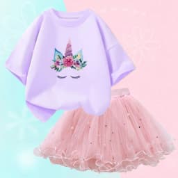 Summer Girl Party Unicorn Clothes Set Kids Baby Cartoon Clothing Suits Girls Cute Casual T-shirt Tops tutu Skirts Outfits