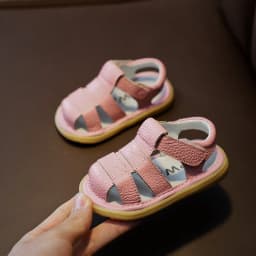 Baby Girls Boys Genuine Leather Sandals Soft Bottom Anti-collision Infant Toddler Shoes Summer Kids Shoes Children Beach Sandals