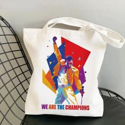 Queen Freddie Mercury Shopping Bags for Women Casual Tote Bag Eco Resuable Large-capacity Handbag Bolsa Feminina