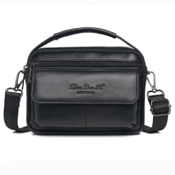 Men Messenger Crossbody Shoulder Bags Genuine Leather Multi-Purpose Business Male Small Handbag Belt Fanny Waist Pack Bag