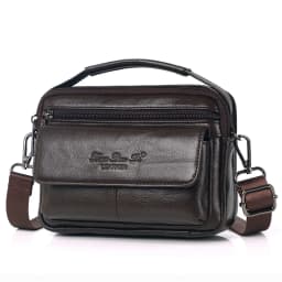 Men Messenger Crossbody Shoulder Bags Genuine Leather Multi-Purpose Business Male Small Handbag Belt Fanny Waist Pack Bag