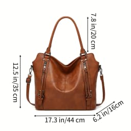 2 Piece Set + Women's Tote Bag PU Leather Large Capacity Large Pocket Handbag Crossbody Bag Adjustable Shoulder Strap