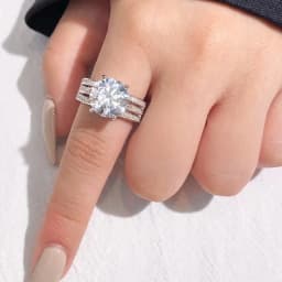 GRA 5CT Sparkling Certified Moissanite Diamond Wedding Rings For Women Real 925 Sterling Silver Champagne Color Luxury Jewelry