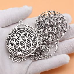 11pcs/lot Antique Silver Color Flower Of Life Charms Collection For Jewelry Making Ornaments