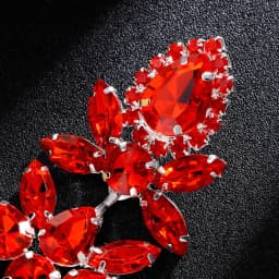 Sparkling Red Rhinestone Marquise Stone Exaggerated Drop Earrings For Women Vintage Fashion Gold Silver Color Engagement Jewelry