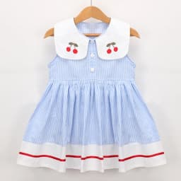 2024 New Summer 2-7Yrs Baby Girl Party Dress Sleeveless Cotton Embroidery Splicing Kids Princess Dresses Sister Clothing