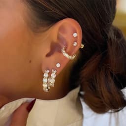 Crmya Hiphop Cuff Earring for Women Yellow Gold Color Zircon Clip Hoop Earrings 2024 Fashion Women Jewelry Accessories Wholesale