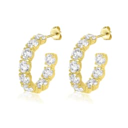 Crmya Hiphop Cuff Earring for Women Yellow Gold Color Zircon Clip Hoop Earrings 2024 Fashion Women Jewelry Accessories Wholesale