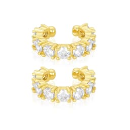 Crmya Hiphop Cuff Earring for Women Yellow Gold Color Zircon Clip Hoop Earrings 2024 Fashion Women Jewelry Accessories Wholesale