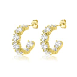 Crmya Hiphop Cuff Earring for Women Yellow Gold Color Zircon Clip Hoop Earrings 2024 Fashion Women Jewelry Accessories Wholesale