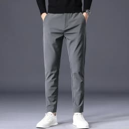Spring Summer Thin Men's Business Casual Pants High Elastic Jogger Slim Straight Korean Brand Trousers Clothes Black Gray Blue